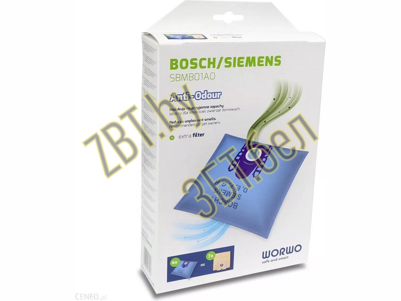 Мешки / пылесборники / фильтра / пакеты к пылесосам Bosch SBMB01AO антизапаховые / Type G,H / 17003048W — фото