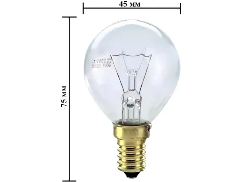 Лампа освещения для духовки Bosch 55304067 (T.max C 300, Watt 40, 45X78mm , E14, made in Italy)- фото4