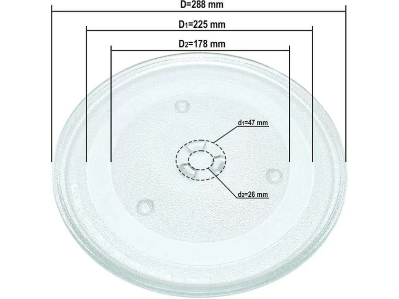 Тарелка для микроволновых печей Samsung DE74-20102D 288 ml / 95pm00- фото2