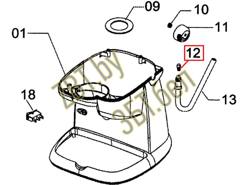 Форсунка трубки капучинатора для кофеварки DeLonghi 537159- фото3