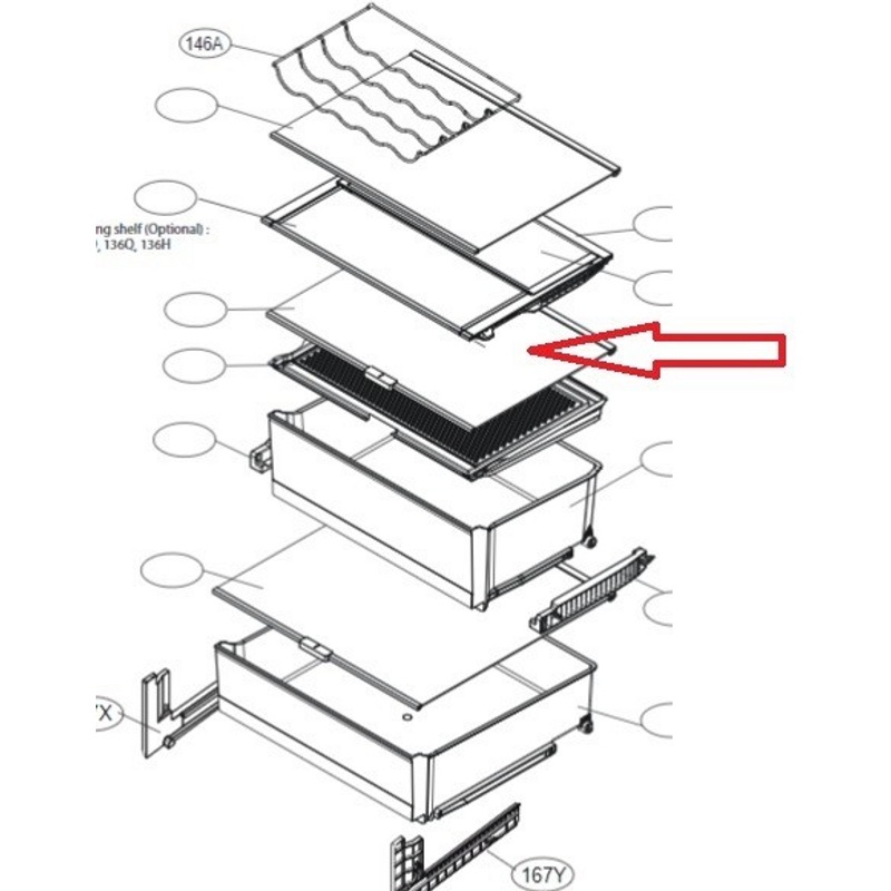 Полка для холодильников LG AHT74973847- фото2