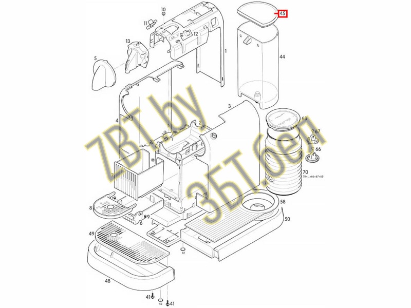 Крышка контейнера кофеварки для Nespresso CITIZ, ES0075809- фото5