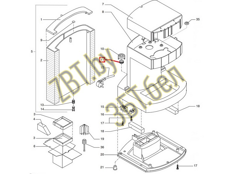 Уплотнитель контейнера воды для кофемашин Saeco 145841350- фото5