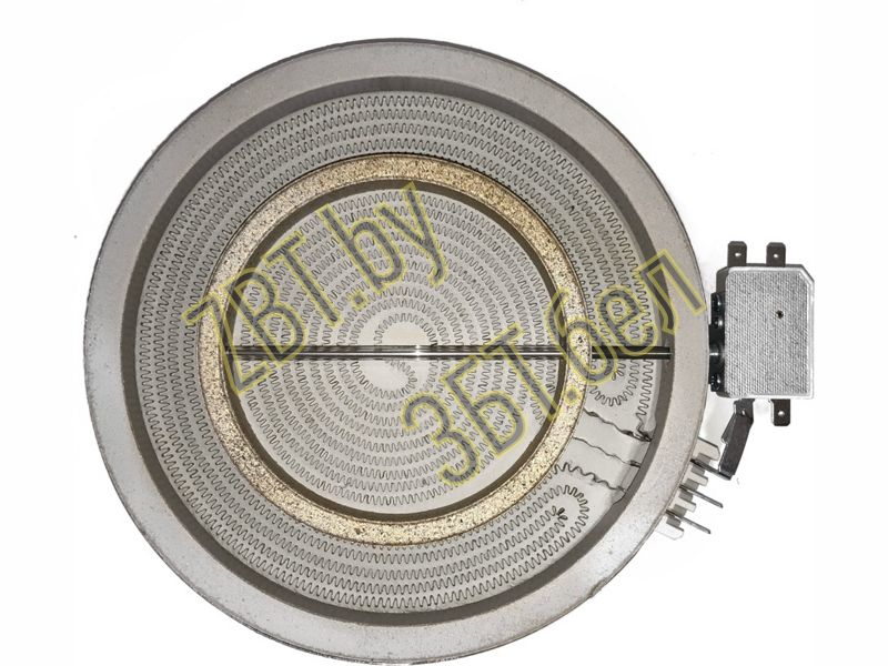 Электрокомфорка (стеклокерамика) для плиты Гефест, Бош, Сименс, Беко, Вирпул, Индезит, Аристон 2012333812 (200mm, 1700-700W, нагревательный блок 2-х зонный)- фото