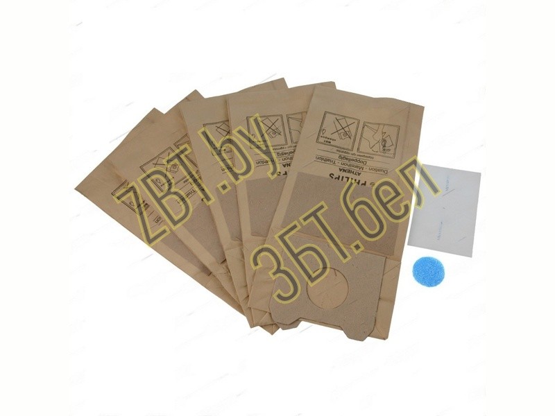 Комплект бумажных мешков для пылесоса Philips KG0002475 — фото