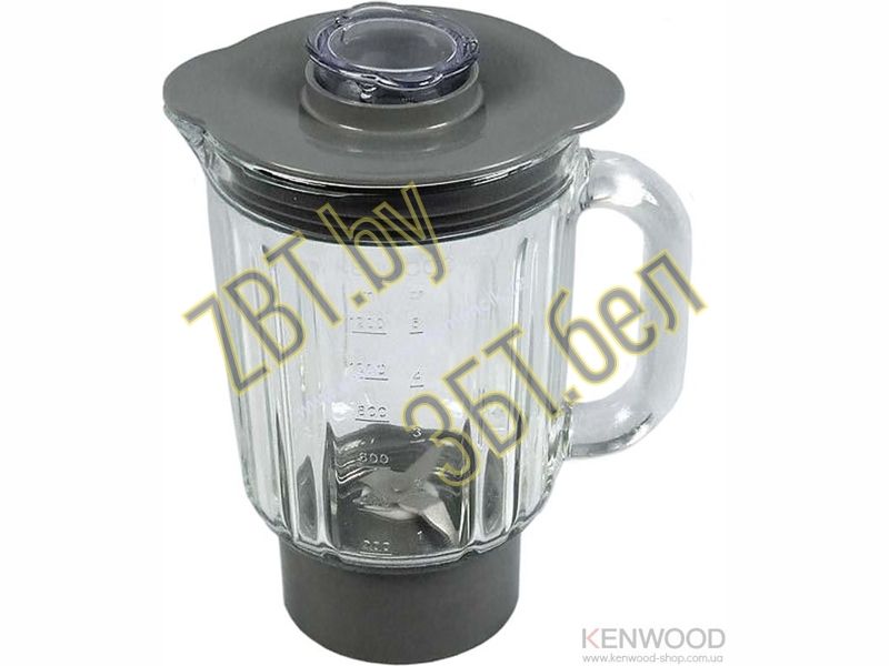Чаша (кувшин, емкость) блендера AT283 (стеклянная) для кухонного комбайна Kenwood KW714224 — фото