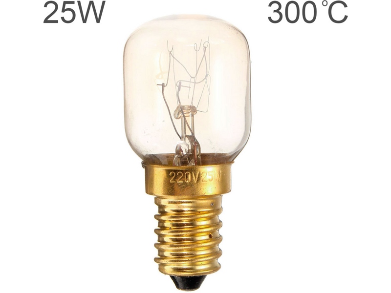 Лампа освещения для духовки 55304066 (E14 25W 300°C, 25X57mm, made in Italy) — фото