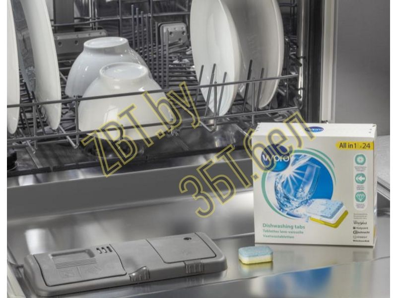 Таблетки для посудомоечных машин (24 таблетки, Италия) WPRO C00384876 — фото