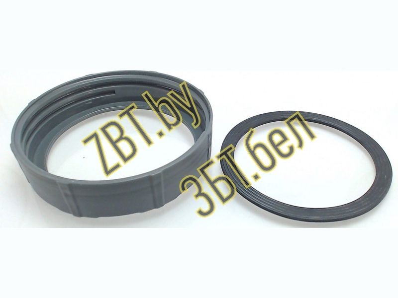 Кольцо зажимное (гайка) с прокладкой для блендера Braun 4184624 — фото