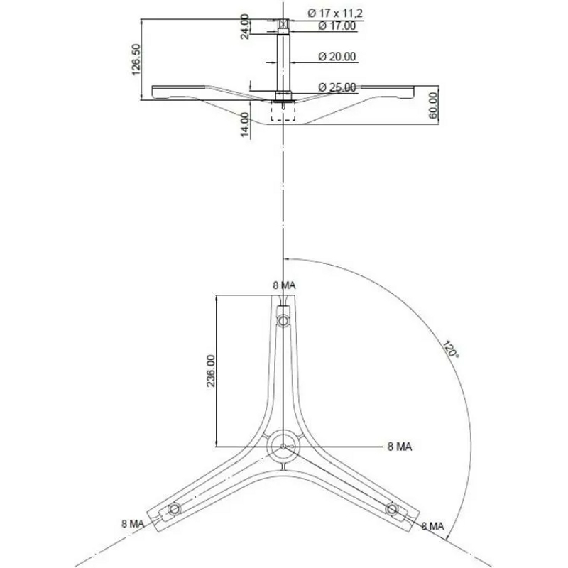 Крестовина бака для стиральной машины Vestel cod737 (H-127mm, EBI 737)- фото5
