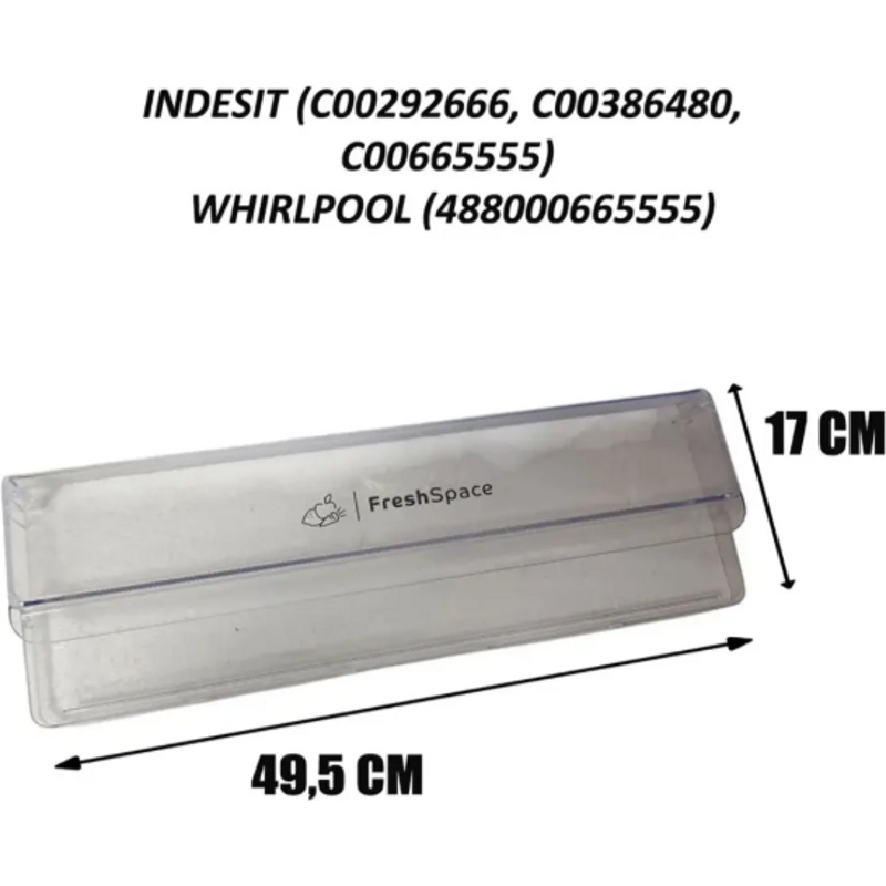 Щиток (панель) ящиков для фруктов и овощей к холодильникам Hotpoint-Ariston C00665555- фото