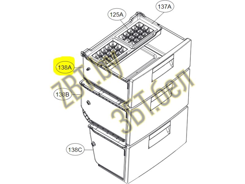 Ящик верхний морозильной камеры для холодильника LG AJP75114702- фото