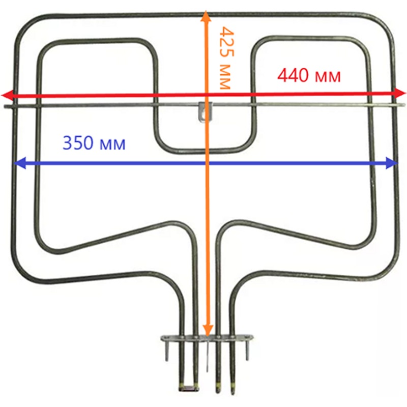 Тэн (нагревательный элемент) для духовки Electrolux 3570797013 (гриль 1000+1700W, L-426x354mm)- фото4