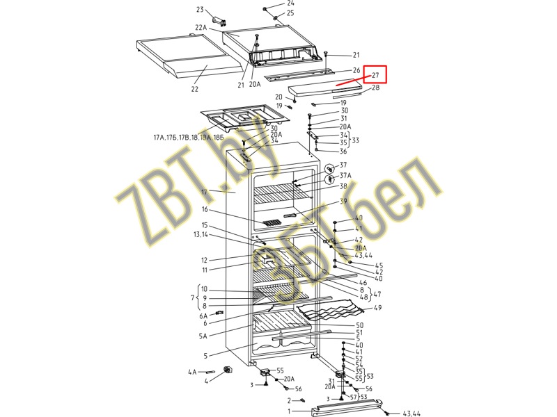 Панель верхней крышки холодильника Атлант301410010600- фото2