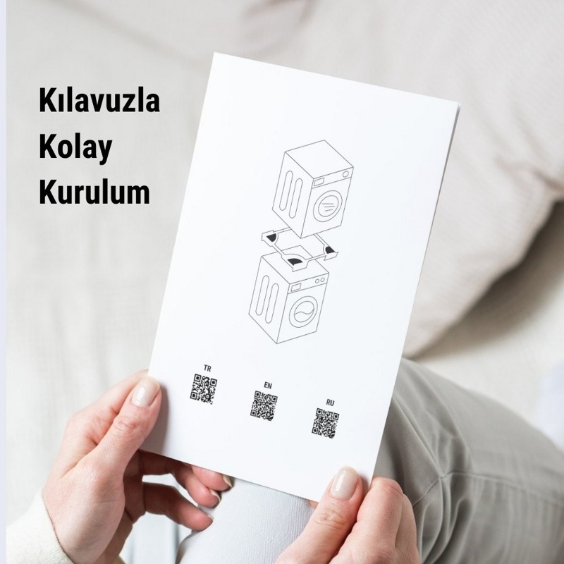 Стыковочный набор для вертикальной стыковки стиральной и сушильной машины KG0063096 (серый, для стандартных машин глубиной от 54 до 64 см)- фото3