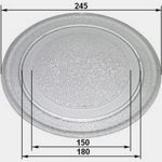 Универсальная стеклянная тарелка (поддон, блюдо) для микроволновой печи UNR 245-0 / 95PM03