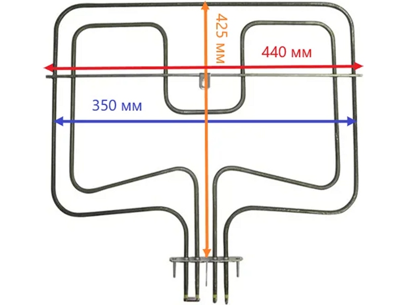 Тэн (нагревательный элемент) для духовки Electrolux COK120ZN / гриль IRCA 1000+1700W (L-426x354mm)- фото6