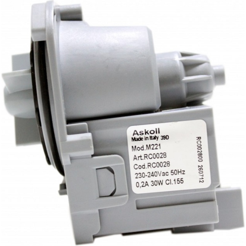 Насос сливной ( помпа ) для стиральной машины Candy, Electrolux, Indesit, Ariston PMP003UN-YH (Askoll 30w, 296002 (M221), 292090 (M220)- фото4