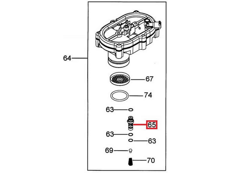 Клапан поршня термоблока для кофеварки DeLonghi 5332213000- фото6