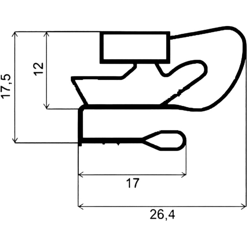 Уплотнительная резина (прокладка двери) морозильной камеры для холодильника Атлант 769748901802 / 560x1135 мм (крепеж под планку на саморезы)- фото4
