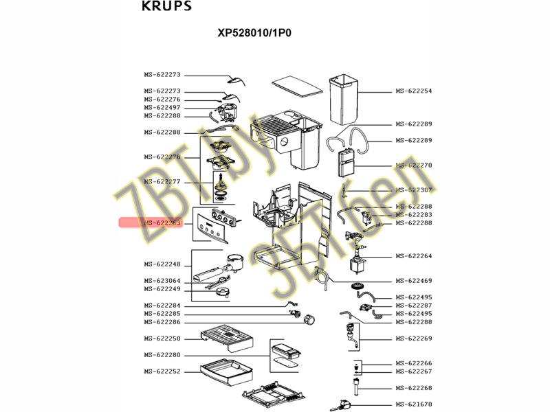 Плата управления для кофеварки Krups MS-622263- фото3