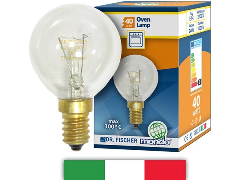 Лампа освещения для духовки Bosch 55304067 (T.max C 300, Watt 40, 45X78mm , E14, made in Italy)- фото