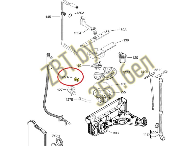 Патрубок для посудомоечных машин Electrolux 1119165007- фото4