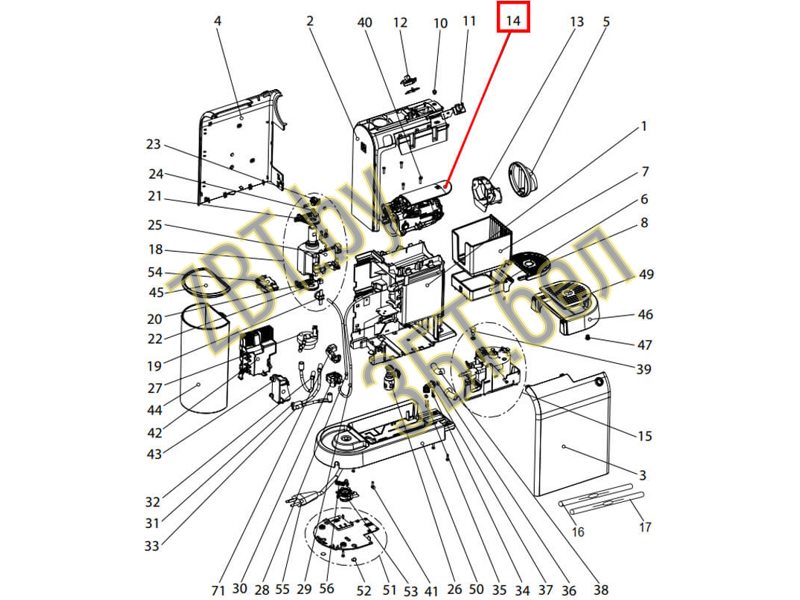 Заварной блок для кофемашин Delonghi, Krups ES0099854- фото6
