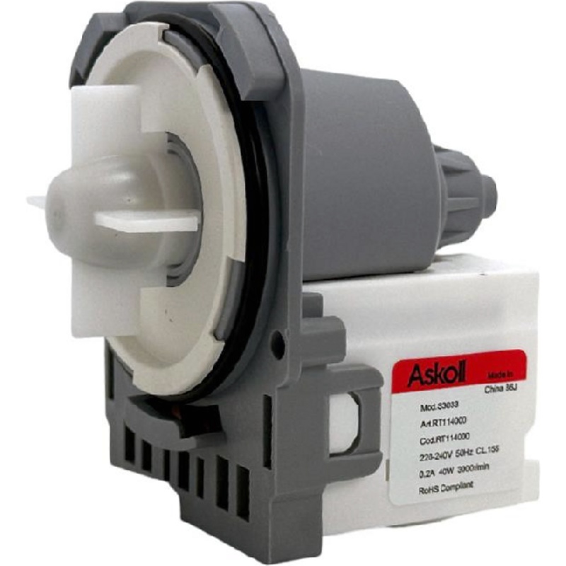 Насос сливной ( помпа ) для стиральной машины Electrolux PMP004UN-YH (Askoll 40W 3 защелки клеммы назад раздельно)- фото
