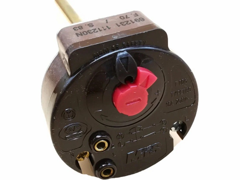 Термостат стержневой для водонагревателя (бойлера) Ariston 181385 / RTS3 300 70/83°C (16A-250V), с термозащит- фото3
