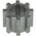 Малая металлическая втулка большой шестеренки мясорубки Помощница, Амкодор-Белвар 711357003 (диам нар-19,5 мм., диам внут-9,5 мм., выс-13 мм., кол зубцов-8 шт)