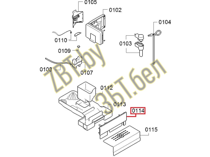 Съёмная панель поддона встраиваемых кофемашин Siemens, Bosch 00654028- фото2