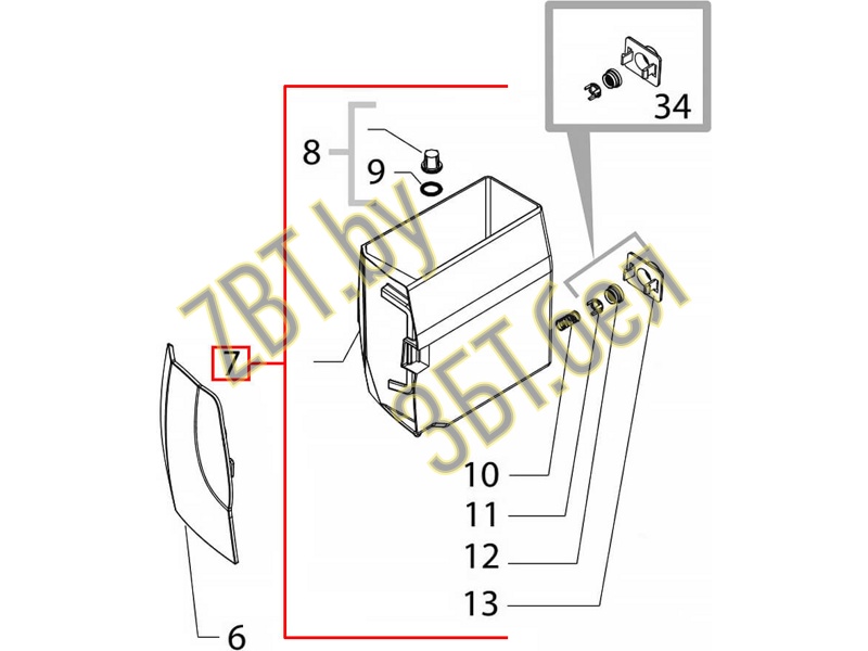 Контейнер воды в сборе для кофемашин Saeco, Philips 996530003326- фото6