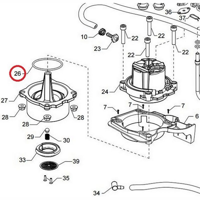 Уплотнитель алюминиевого бойлера для кофеварок Saeco, Philips 140325962- фото3