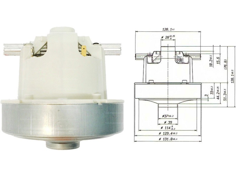 Двигатель ( мотор ) для пылесоса Moulinex, Philips, Karcher Ametek 063200085 (11ME64) H=127/33, D=130/85- фото6