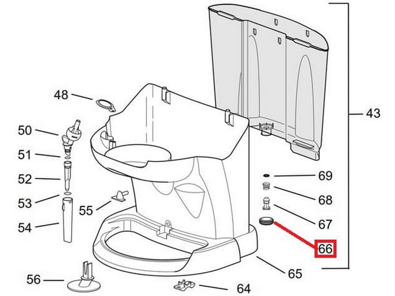 Прокладка бункера для воды к кофеваркам и кофемашинам DeLonghi 5332108700- фото6