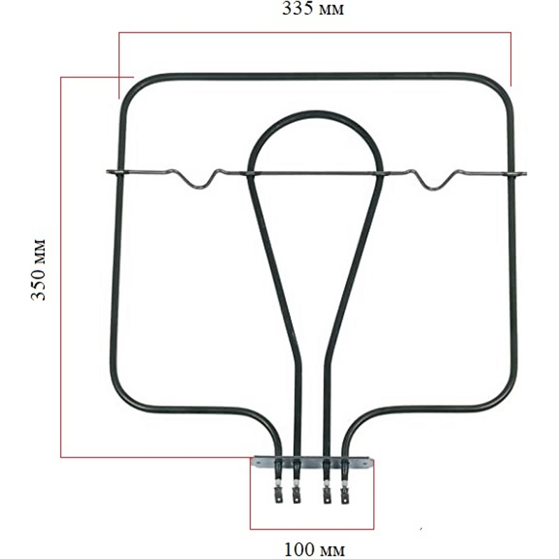 Тэн (нагревательный элемент) нижний для духовки Candy 41020672 (1050W + 450W)- фото3