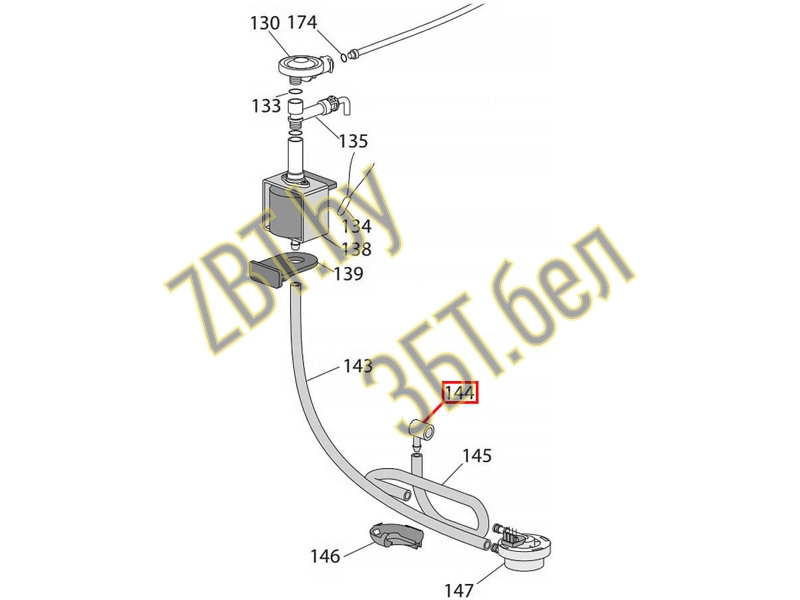 Вход на помпу 90° для кофемашин Delonghi и Saeco 996530017348- фото4