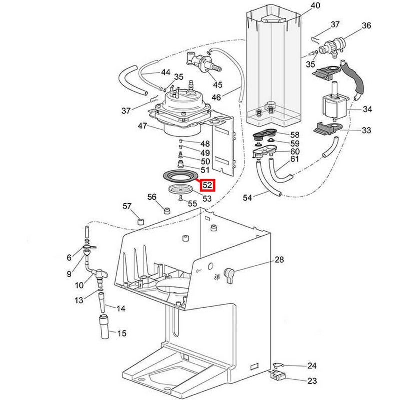 Уплотнитель рожка (или холдера, портафильтра) для рожковых кофеварок Delonghi 5313274079- фото3