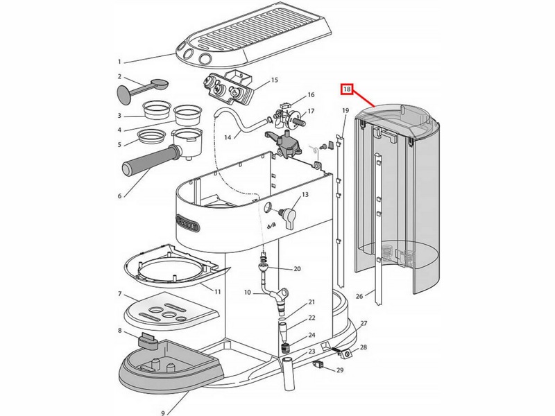 Контейнер (бачок) для воды кофеварки DeLonghi 5513200359- фото6