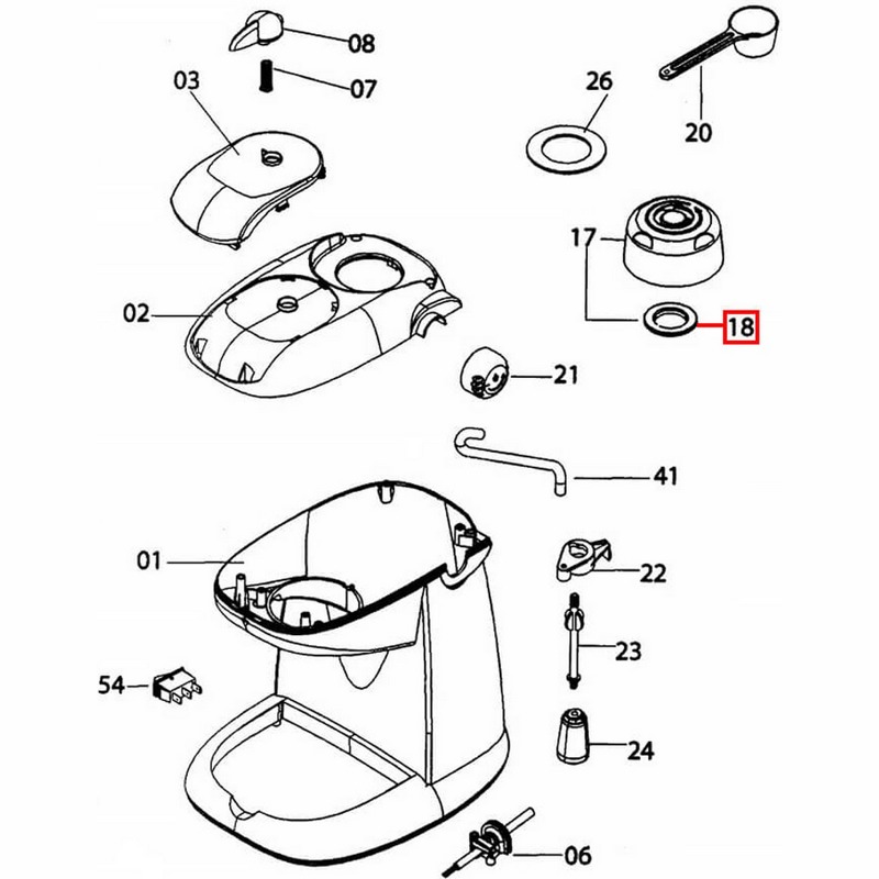 Прокладка (уплотнитель) крышки емкости для воды кофеварки DeLonghi T67112- фото4