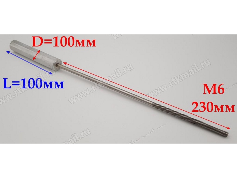 Анод магниевый для электрического водонагревателя AM606 / D=18 L=100 M6x230mm- фото