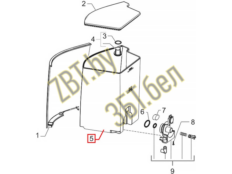 Контейнер для воды в кофемашины Saeco 996530000132- фото6