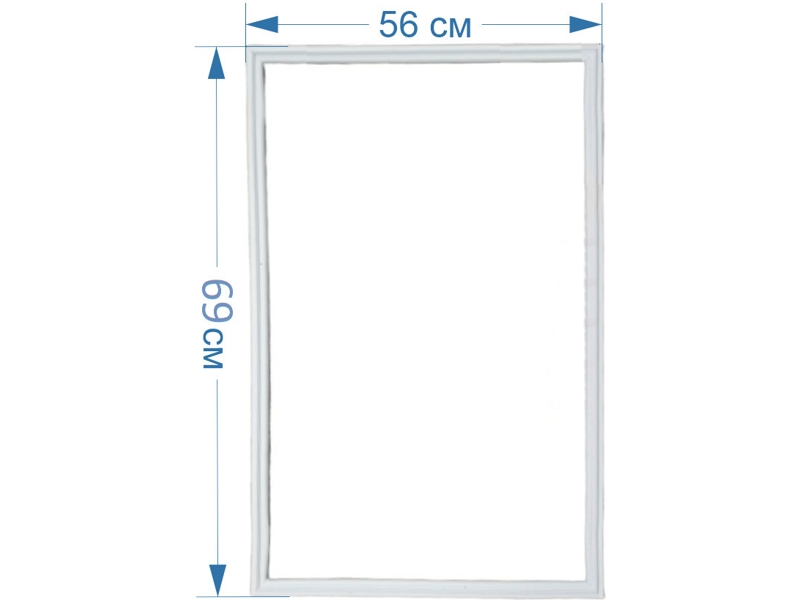 Уплотнительная резина (уплотнитель двери) на морозильную камеру холодильника Атлант 769748901810 / 560x690 мм (крепеж под планку на саморезы)- фото