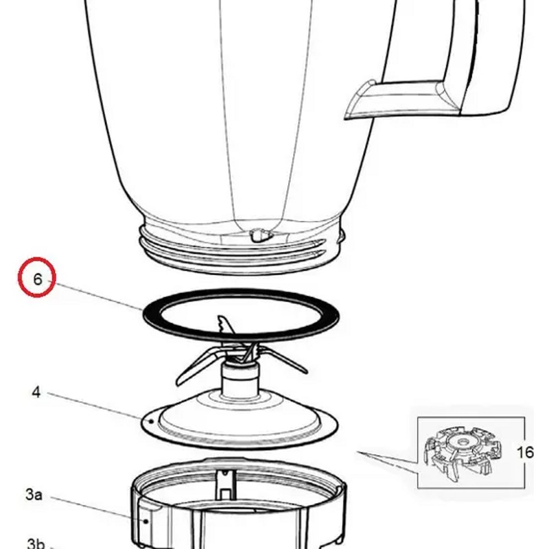 Уплотнение блендерной чаши к блендеру Braun AS00000027- фото4