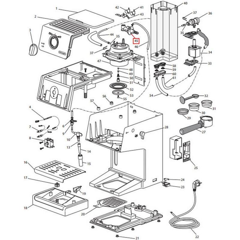 Кран пара для кофемашин ECP Delonghi 7313286829- фото5