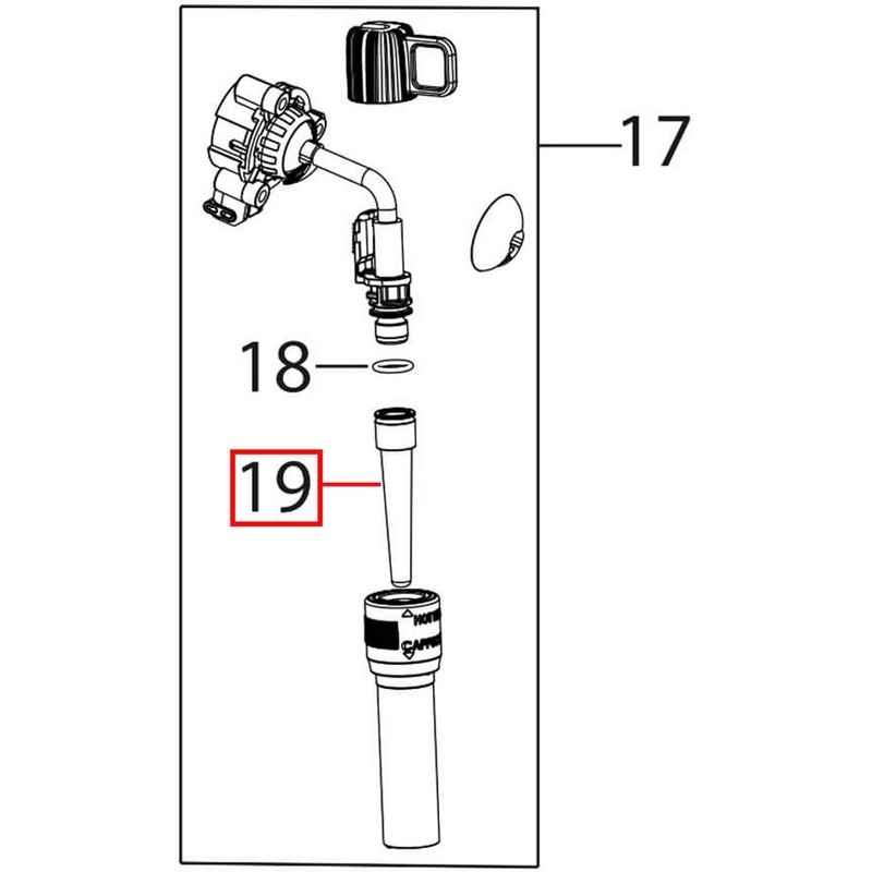 Внутренняя трубка капучинатора для кофемашин Delonghi 5313236061- фото4