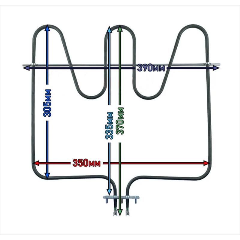 Тэн (нагревательный элемент) нижний для духовки Ardo 524020800 (1600w, 350x365mm)- фото2