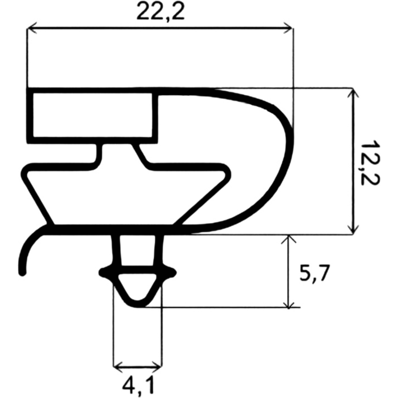 Уплотнитель холодильной камеры Атлант 769748901511 / 560x1130 мм (крепление в паз)- фото4