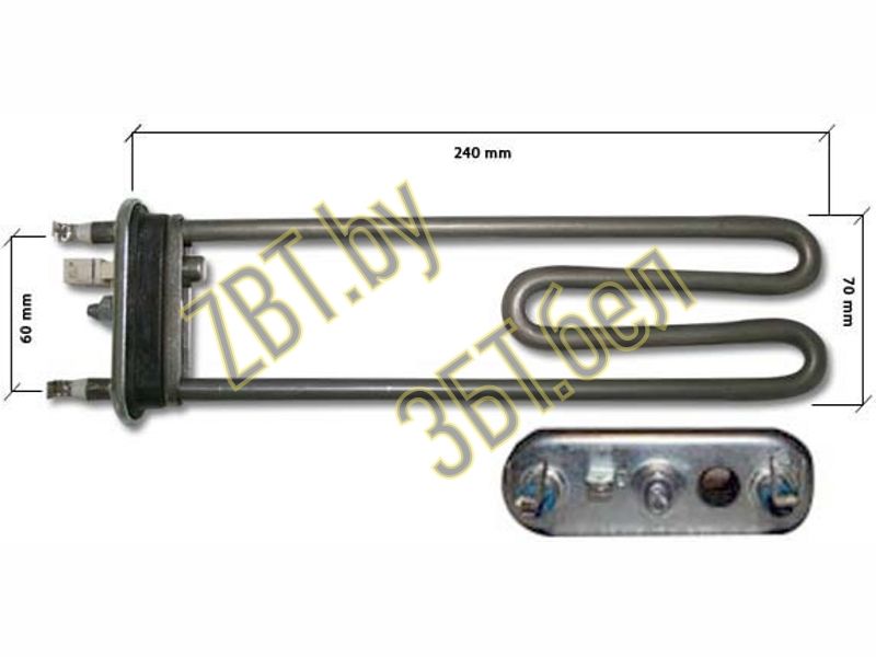 Нагревательный элемент ( ТЭН ) 2000 Вт. к стиральным машинам Bosch 00265961- фото3
